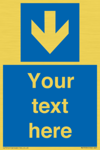 Custom Mandatory directional sign, blue arrow down